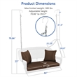 Jeco Wicker Porch Swing in White with Brown Cushion
