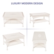 White Wicker Patio Furniture Coffee Table