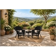 Black Resin Wicker Chair And End Table Set Without Cushion- 3pc Set