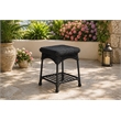 Black Resin Wicker Chair And End Table Set Without Cushion- 3pc Set