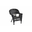 Black Resin Wicker Chair And End Table Set Without Cushion- 3pc Set