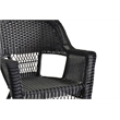 Jeco 3 Piece Wicker Conversation Set with Black Cushions