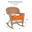 Jeco Wicker Rocker Chair in Black with Brown Cushion (Set of 2)