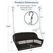 Jeco Resin Wicker Traditional Hanging Porch Swing in Black