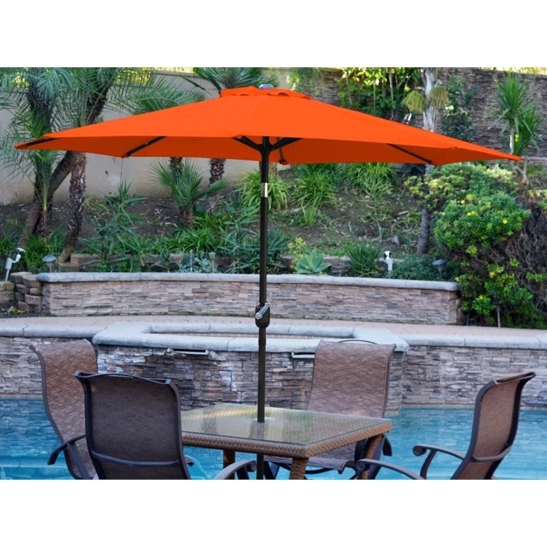 Jeco 9' Aluminum Market Patio Umbrella with Crank in Orange