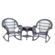 Jeco 3 Piece Wicker Conversation Set in Espresso