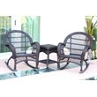 Jeco 3 Piece Wicker Conversation Set in Espresso