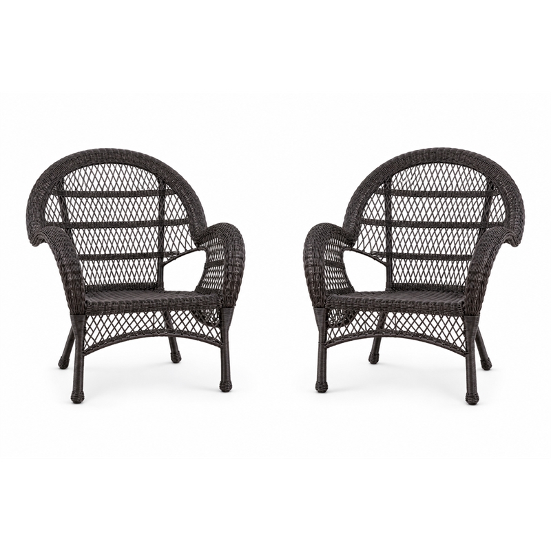 Santa Maria Espresso  Resin Wicker Chair - Set of 2