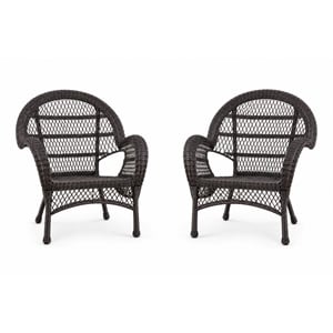 Santa Maria Espresso  Resin Wicker Chair - Set of 2