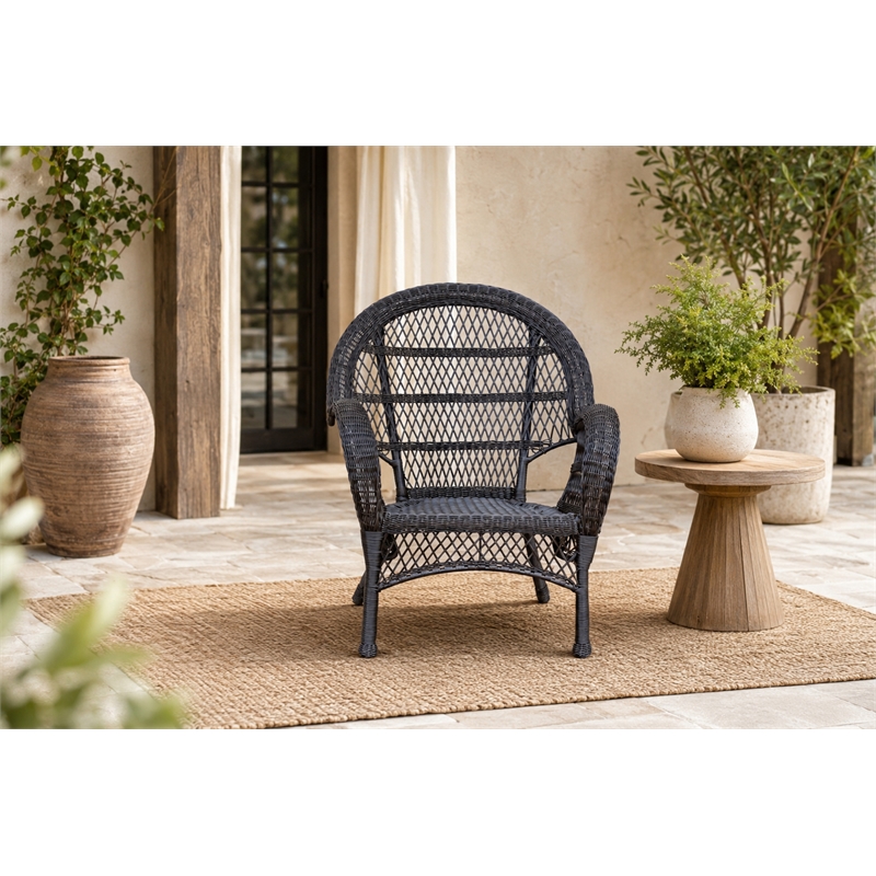 Santa Maria Espresso  Resin Wicker Chair - Set of 2