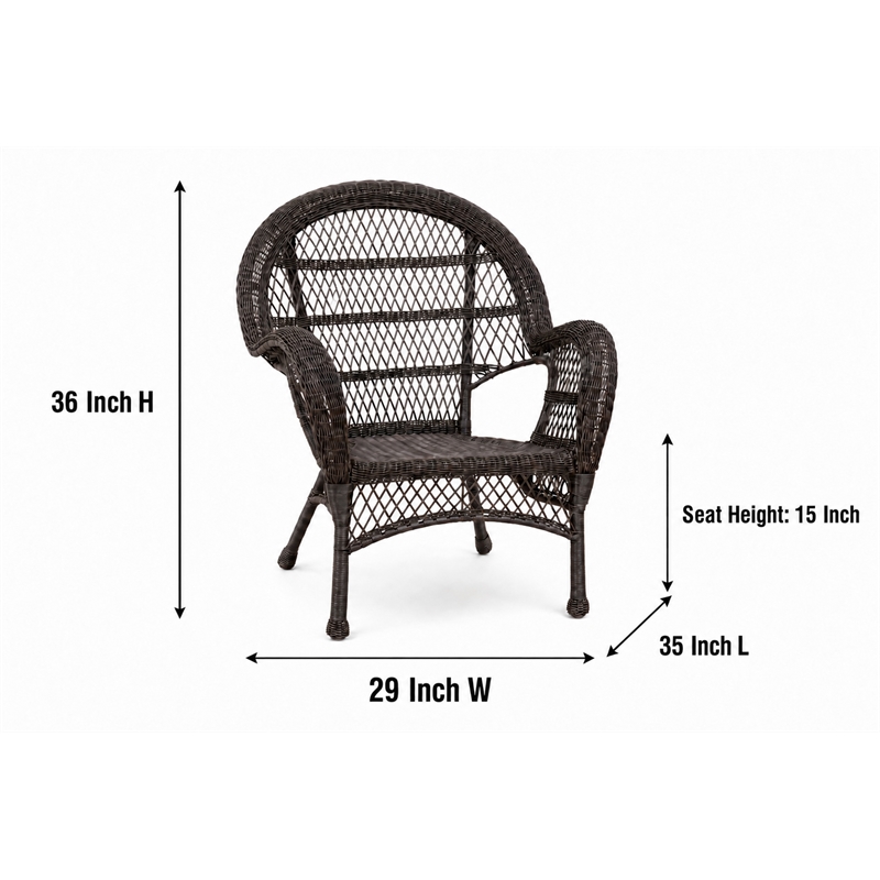 Santa Maria Espresso  Resin Wicker Chair - Set of 2
