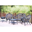 Jeco 5 Piece Wicker Patio Conversation Set in Espresso