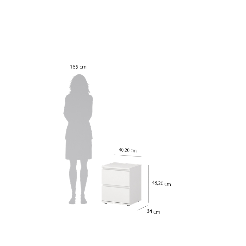 Tvilum Aurora 2 Drawer Nightstand in White