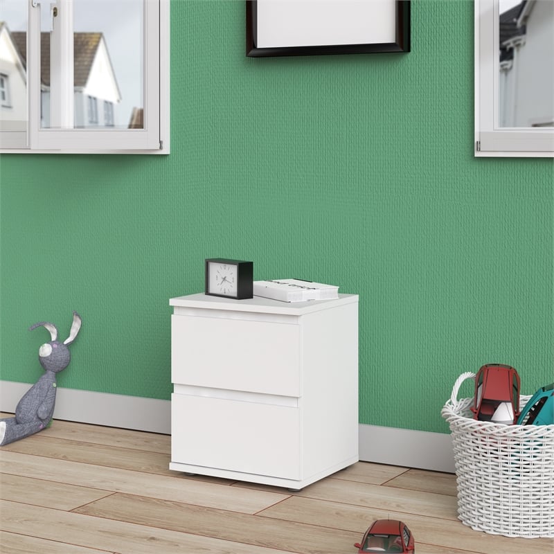 Tvilum Aurora 2 Drawer Nightstand in White