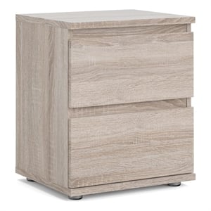 Tvilum Aurora Wood 2 Drawer Nightstand in Truffle