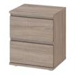 Tvilum Aurora Wood 2 Drawer Nightstand in Truffle