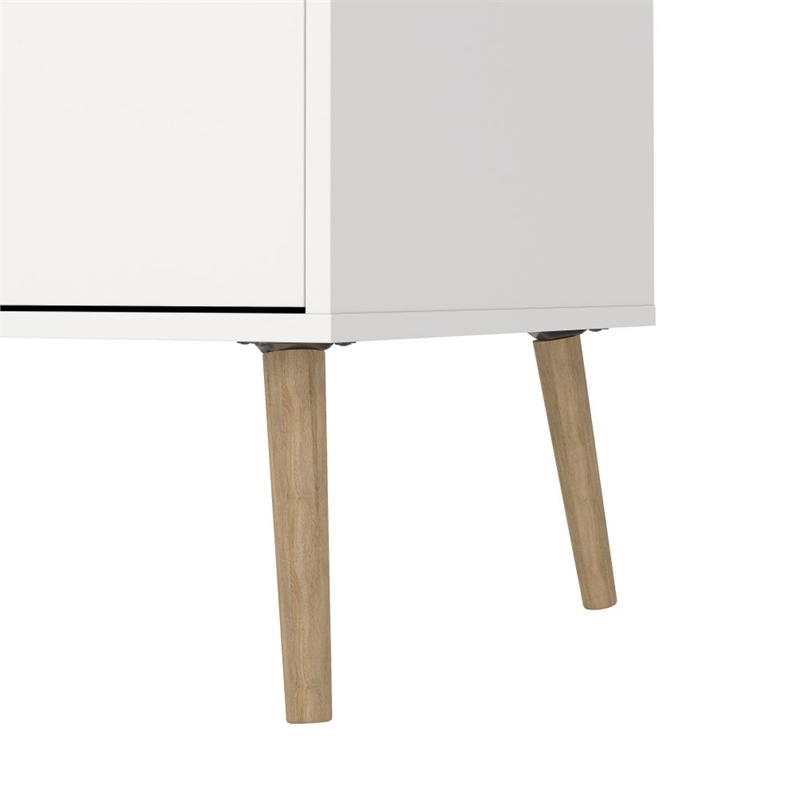 Tvilum Diana Modern Wood 8-Drawer Double Dresser in White and Oak