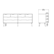 Tvilum Diana Modern Wood 8-Drawer Double Dresser in White and Oak