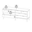 Tvilum Diana Modern Wood 8-Drawer Double Dresser in White and Oak