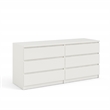 Tvilum Scottsdale 6 Drawer Double Dresser in White Wood Grain