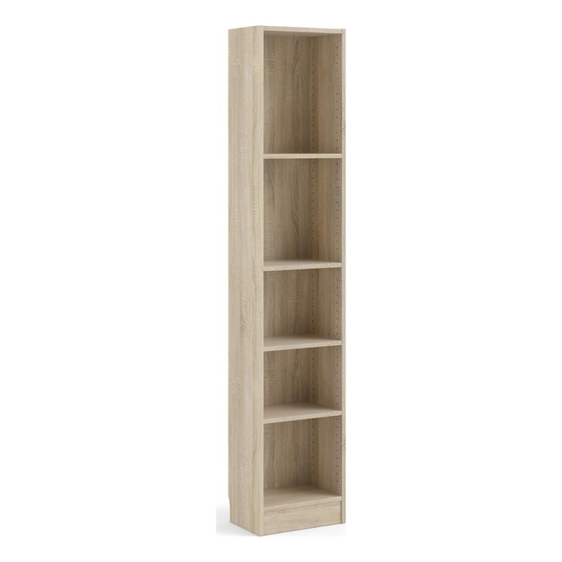 Tvilum Element 5 Shelf Narrow Bookcase in Oak