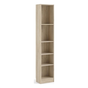 Tvilum Element 5 Shelf Narrow Bookcase in Oak