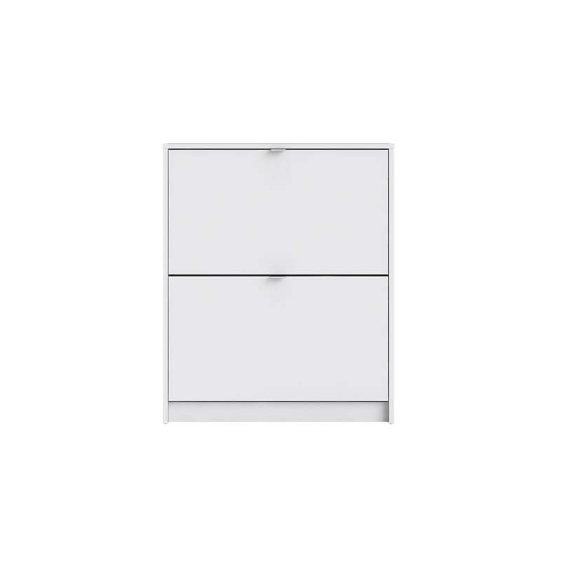 Tvilum Bright 2 Drawer Engineered Wood Shoe Cabinet in White