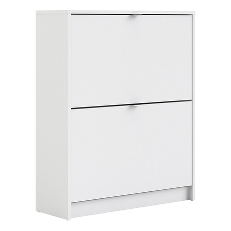 Tvilum Bright 2 Drawer Engineered Wood Shoe Cabinet in White