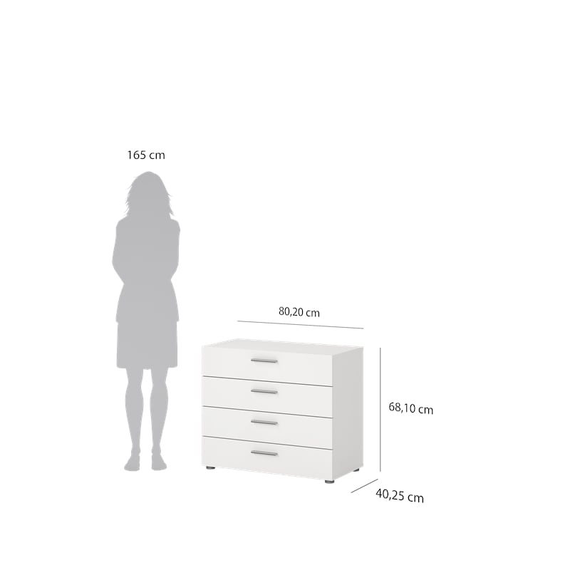Tvilum Austin 4 Drawer Chest in White
