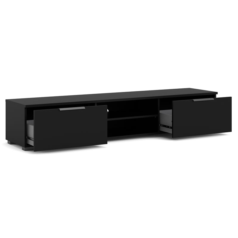 Tvilum Match 2 Drawer 2 Shelf TV Stand in Black Matte