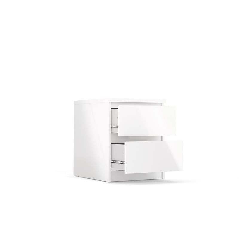 Tvilum Scottsdale 2 Drawer Nightstand in White High Gloss