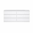 Tvilum Scottsdale Engineered Wood 6 Drawer Double Dresser in White High Gloss