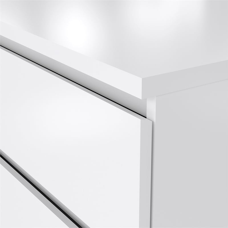 Tvilum Scottsdale Engineered Wood 6 Drawer Double Dresser in White High Gloss
