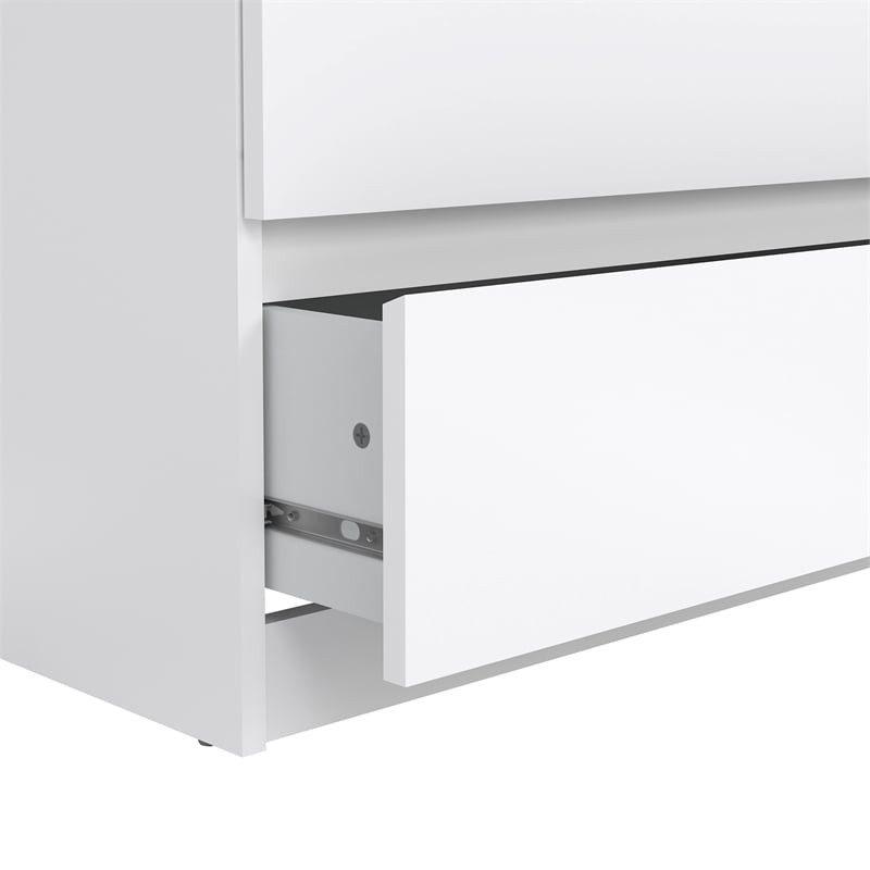 Tvilum Scottsdale Engineered Wood 6 Drawer Double Dresser in White High Gloss