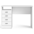 Tvilum Warner Contemporary Engineered Wood Desk with 4 Drawers in White