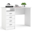 Tvilum Warner Contemporary Engineered Wood Desk with 4 Drawers in White