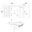 Tvilum Warner Contemporary Engineered Wood Desk with 4 Drawers in White