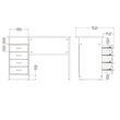 Tvilum Warner Contemporary Engineered Wood Desk with 4 Drawers in White