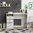 Tvilum Warner Contemporary Engineered Wood Desk with 4 Drawers in White