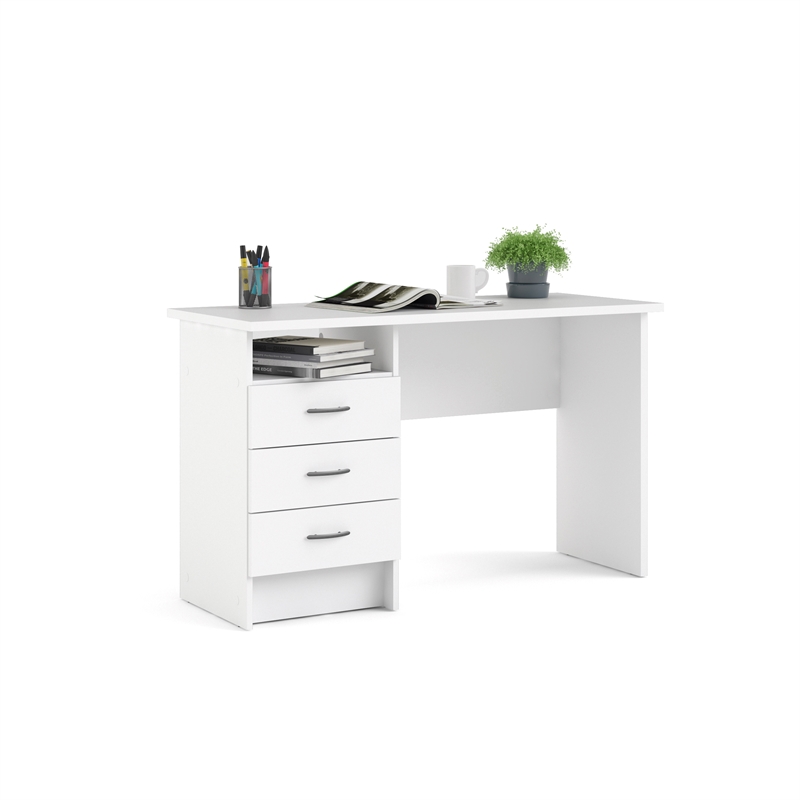 Tvilum Whitman 3-Drawers Engineered Wood Writing Desk in White