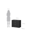 Tvilum Austin 4 Drawer Chest in Black Woodgrain