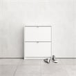 Tvilum Bright 2 Drawer Shoe Cabinet in White