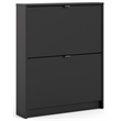 Tvilum Bright 2 Drawer Shoe Cabinet in Black Matte with 1 Layer