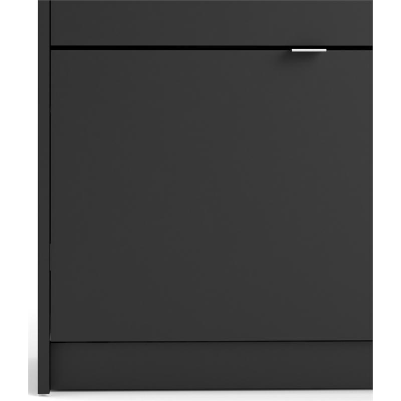 Tvilum Bright 2 Drawer Shoe Cabinet in Black Matte with 2 Layers