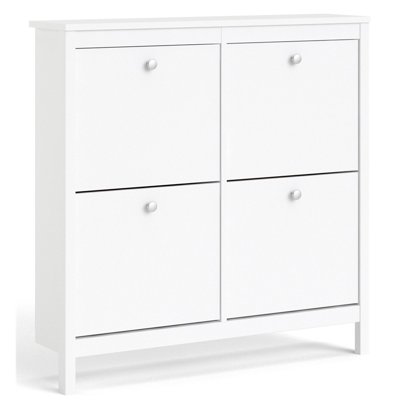 Tvilum Madrid 4 Drawer Shoe Cabinet in White