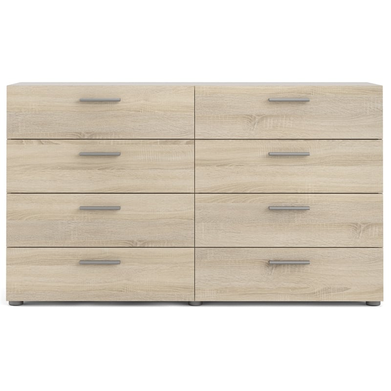 Tvilum Austin 8 Drawer Double Dresser in Oak Structure