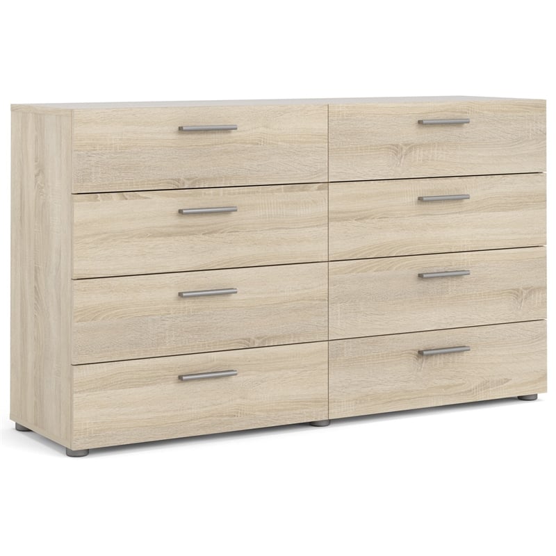 Tvilum Austin 8 Drawer Double Dresser in Oak Structure