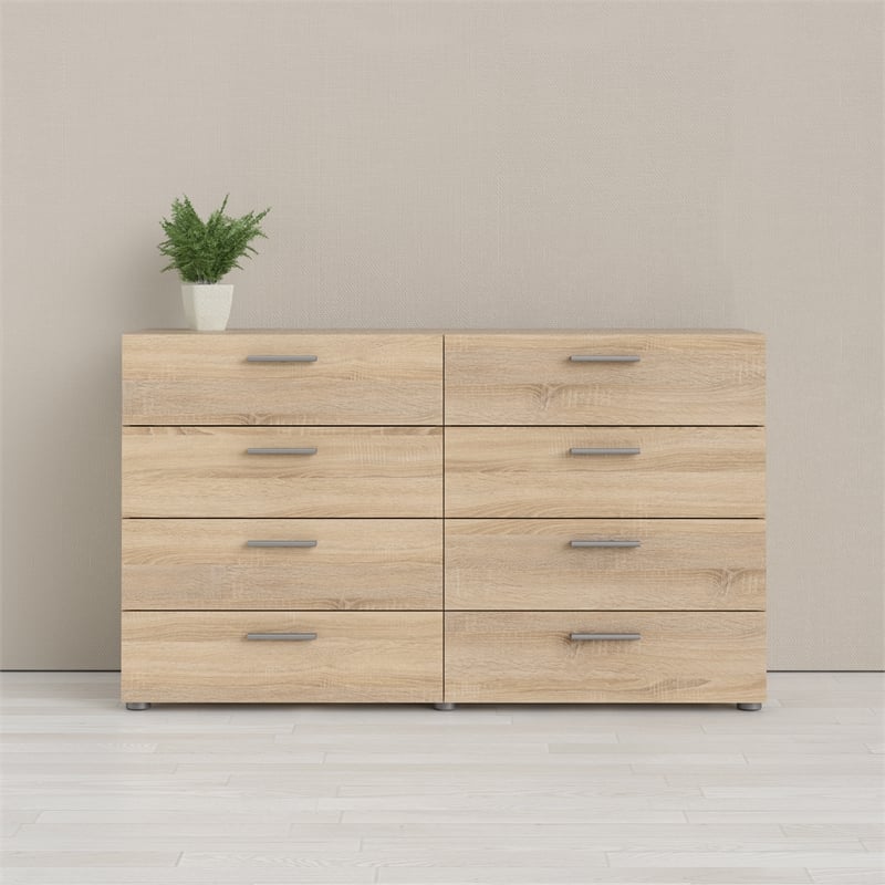 Tvilum Austin 8 Drawer Double Dresser in Oak Structure