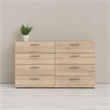 Tvilum Austin 8 Drawer Double Dresser in Oak Structure