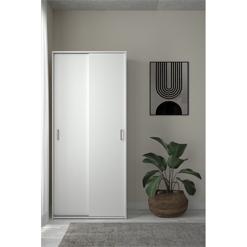 Tvilum Space Wardrobe with 2 Sliding Doors in White